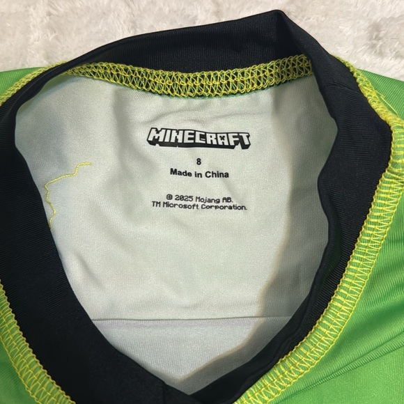 Boys Minecraft Graphic Long Sleeve Rash Guard - Picture 2 of 3